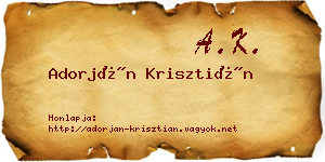 Adorján Krisztián névjegykártya