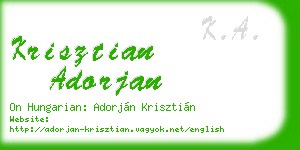krisztian adorjan business card